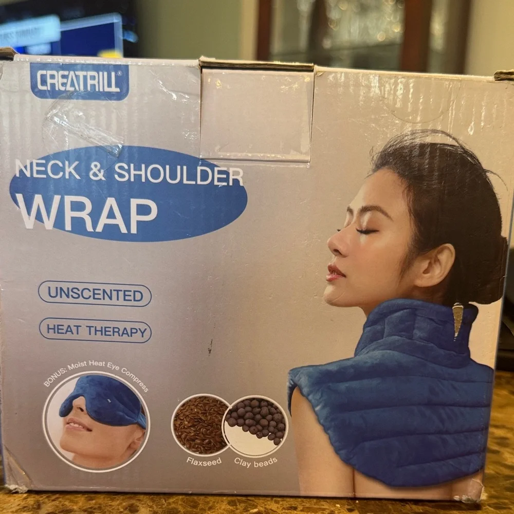 Creatrill Blue Neck and Shoulder Wrap Heat Therapy. Never Used